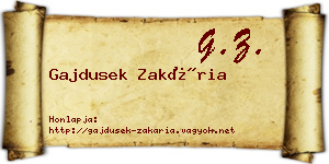 Gajdusek Zakária névjegykártya